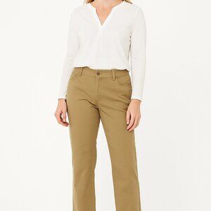 Woman Within Khaki Straight-Leg Pants Size 22T – Classic Fit Comfort Style